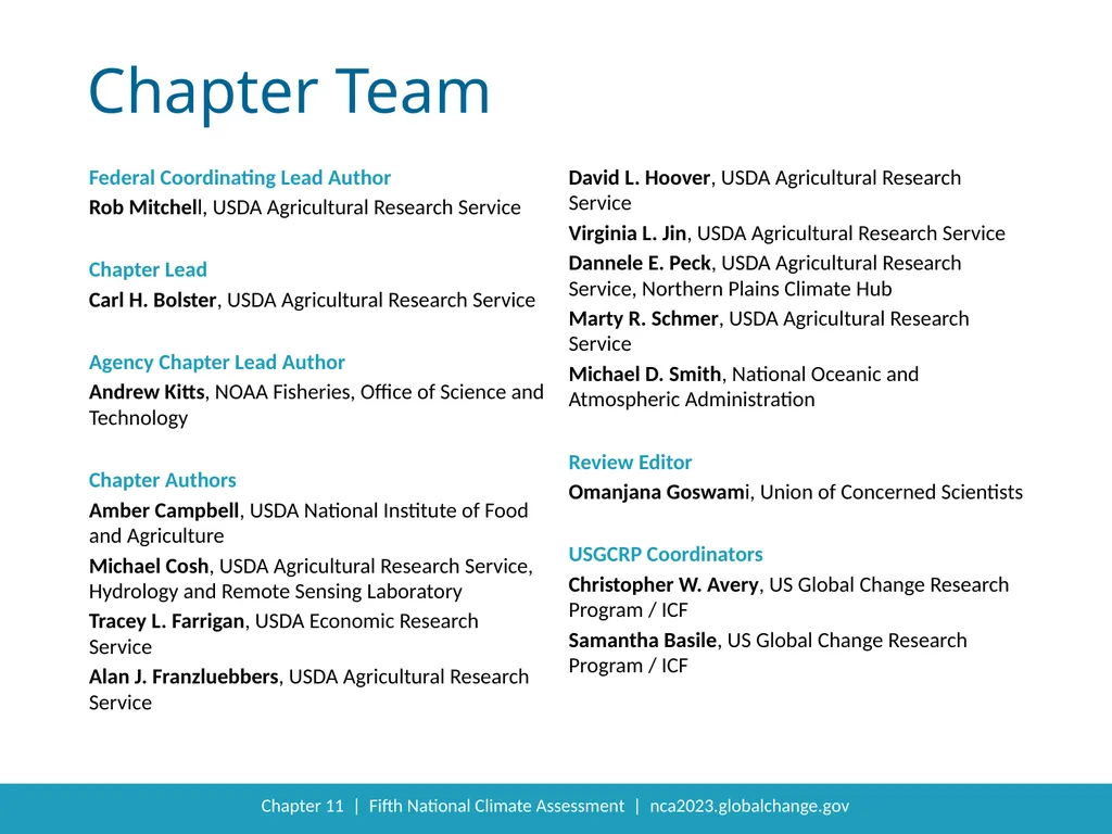 NCA5 Website: https://nca2023.globalchange.gov - slide 20 of 21