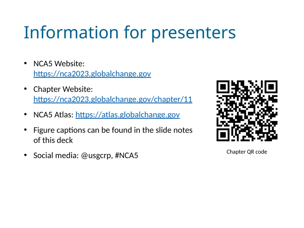 NCA5 Website: https://nca2023.globalchange.gov - slide 1 of 21