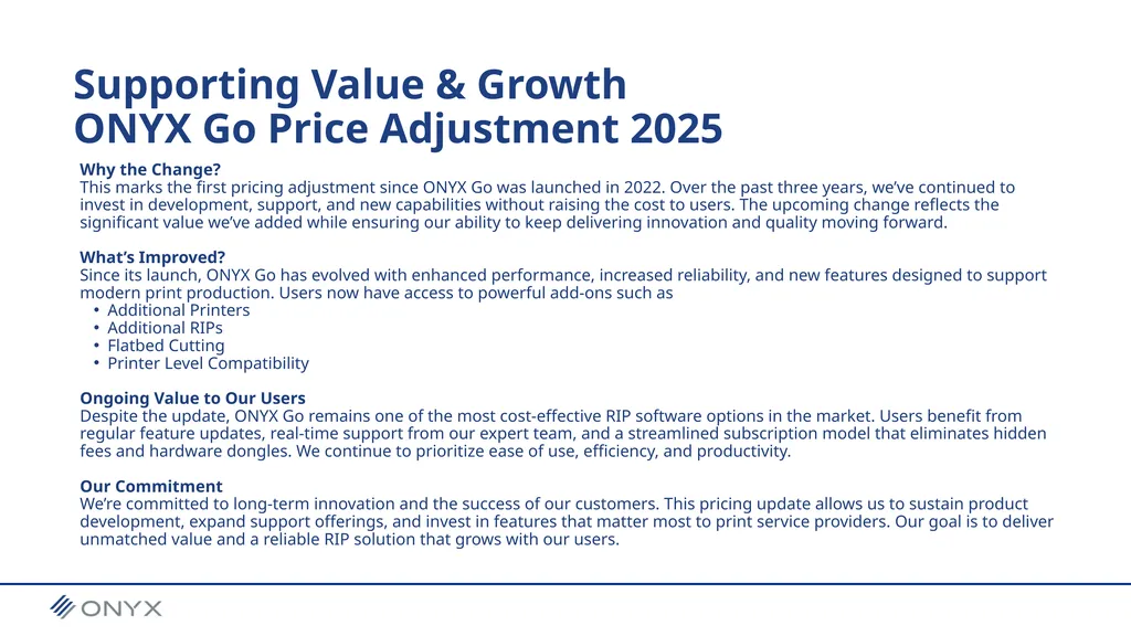 Why the Change? This marks the first pricing - slide 2 of 6