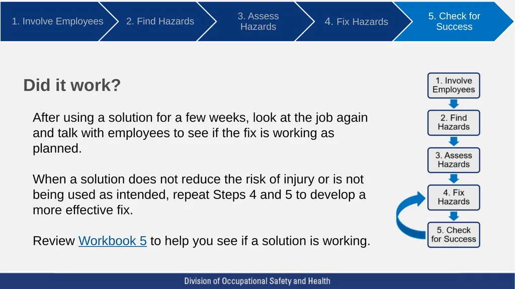 Using ergonomics to prevent sprains and strains - slide 53 of 55