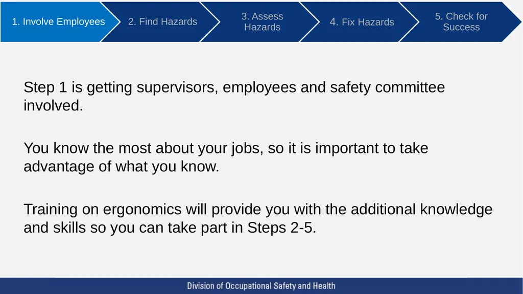 Using ergonomics to prevent sprains and strains - slide 5 of 55