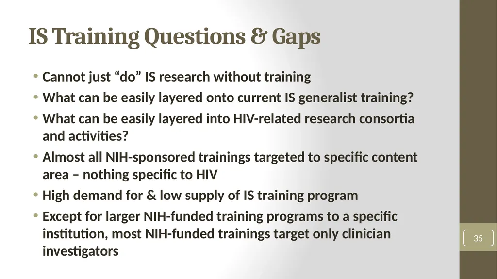Implementation Science Research 1 Implementation - slide 35 of 37