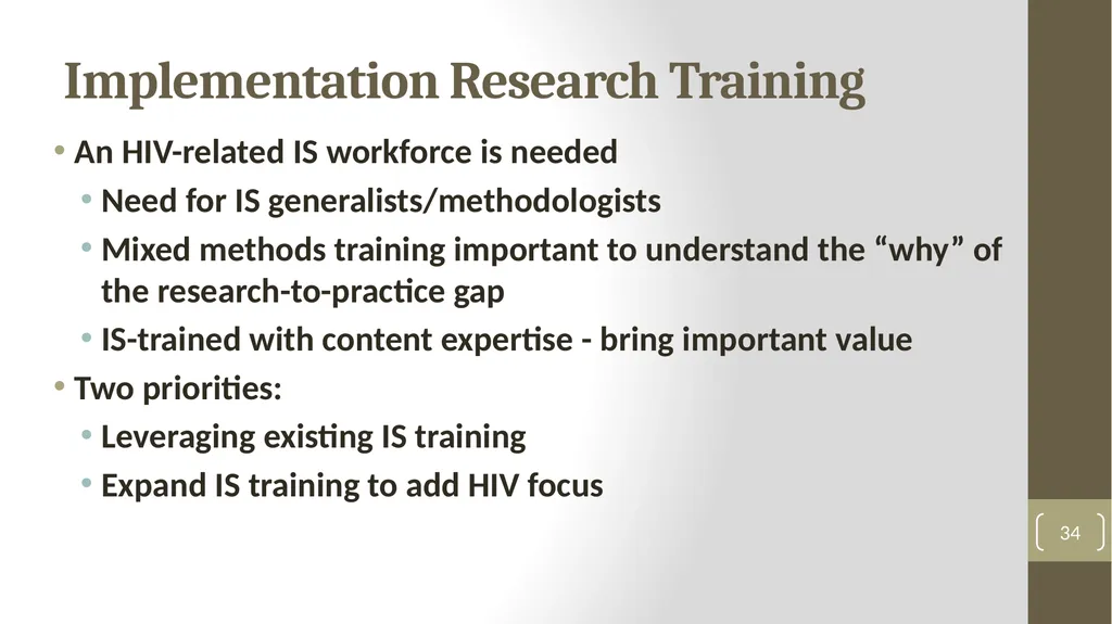 Implementation Science Research 1 Implementation - slide 34 of 37