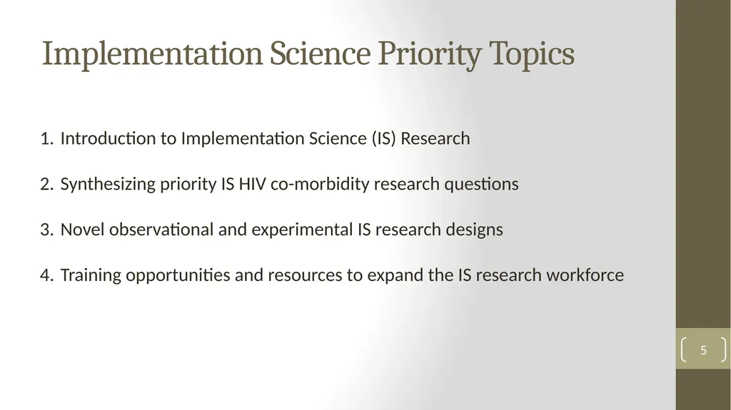 Implementation Science Research 1 Implementation - slide 5 of 37
