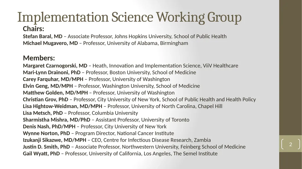 Implementation Science Research 1 Implementation - slide 2 of 37