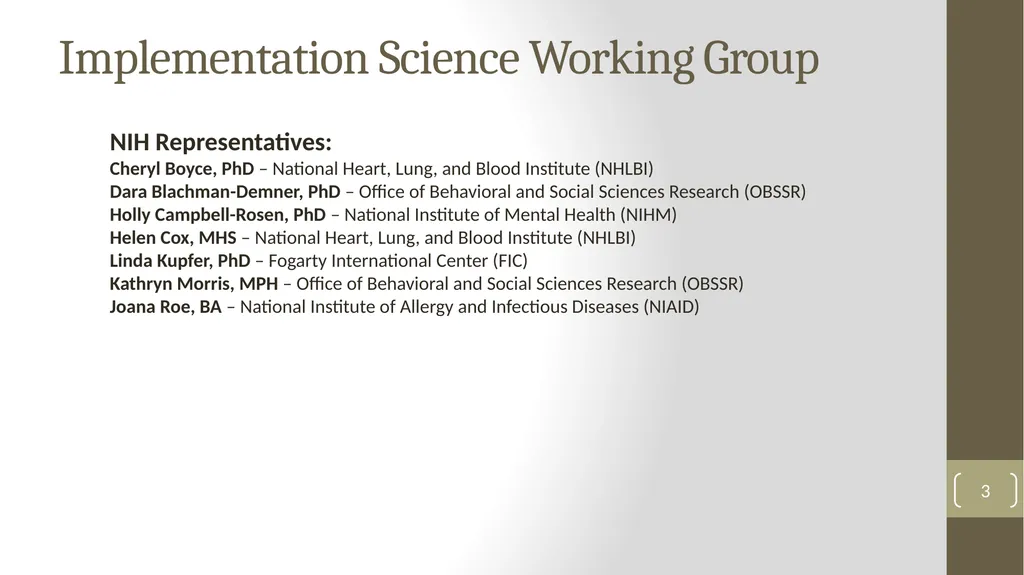 Implementation Science Research 1 Implementation - slide 3 of 37