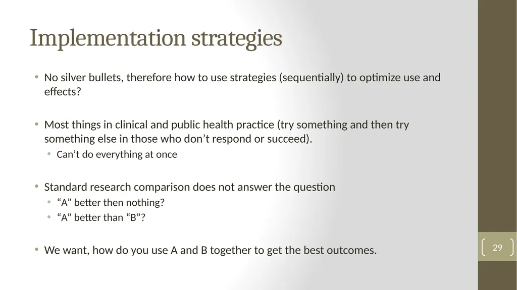 Implementation Science Research 1 Implementation - slide 29 of 37
