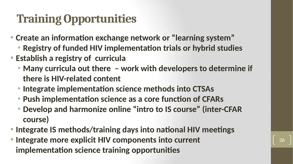 Implementation Science Research 1 Implementation - slide 36 of 37