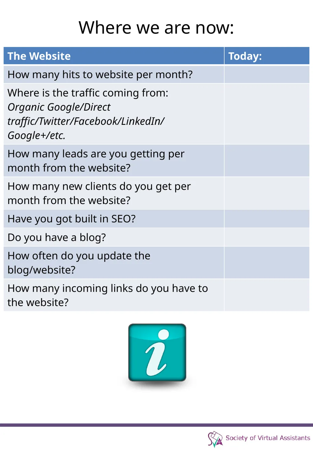 Social Media Strategy Before we start... Before we - slide 7 of 30