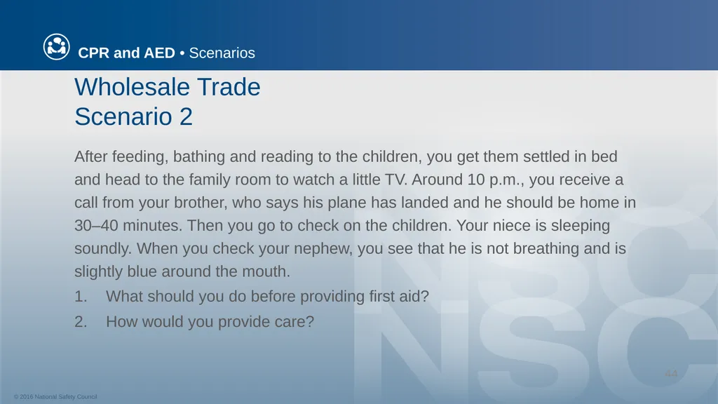 CPR and AED Scenarios Table of Contents You and - slide 44 of 46