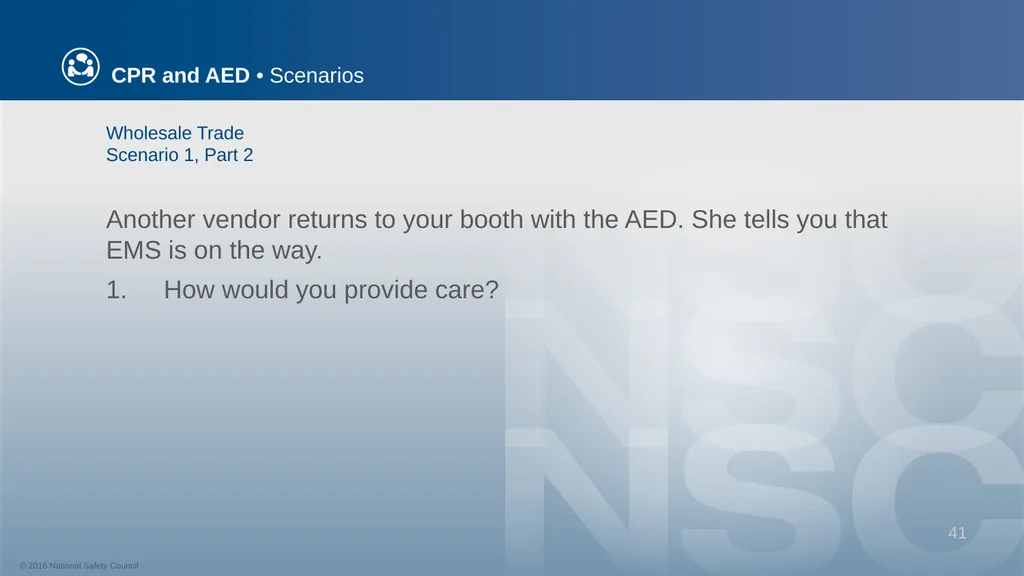 CPR and AED Scenarios Table of Contents You and - slide 41 of 46