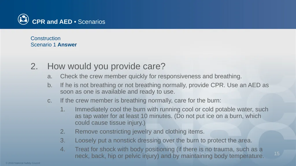 CPR and AED Scenarios Table of Contents You and - slide 15 of 46