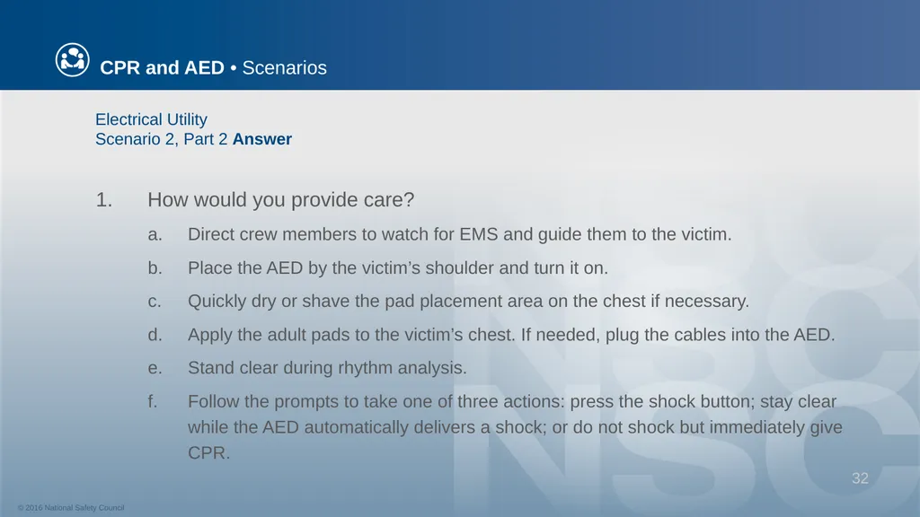 CPR and AED Scenarios Table of Contents You and - slide 32 of 46