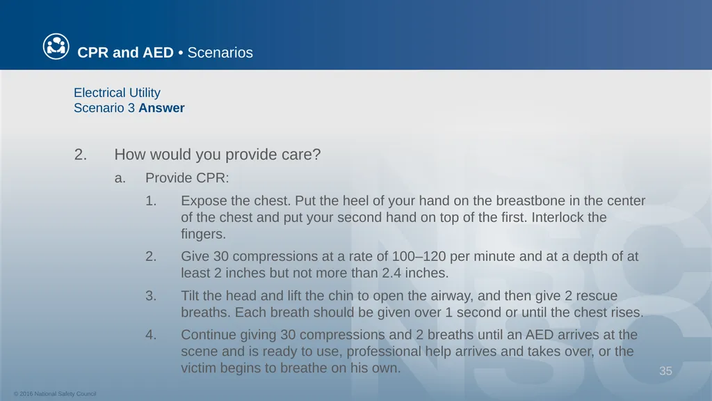 CPR and AED Scenarios Table of Contents You and - slide 35 of 46