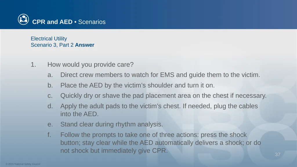 CPR and AED Scenarios Table of Contents You and - slide 37 of 46