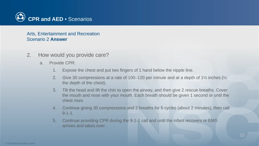 CPR and AED Scenarios Table of Contents You and - slide 12 of 46