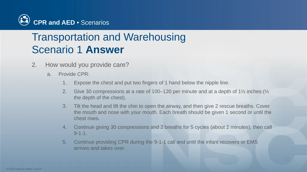 CPR and AED Scenarios Table of Contents You and - slide 23 of 46