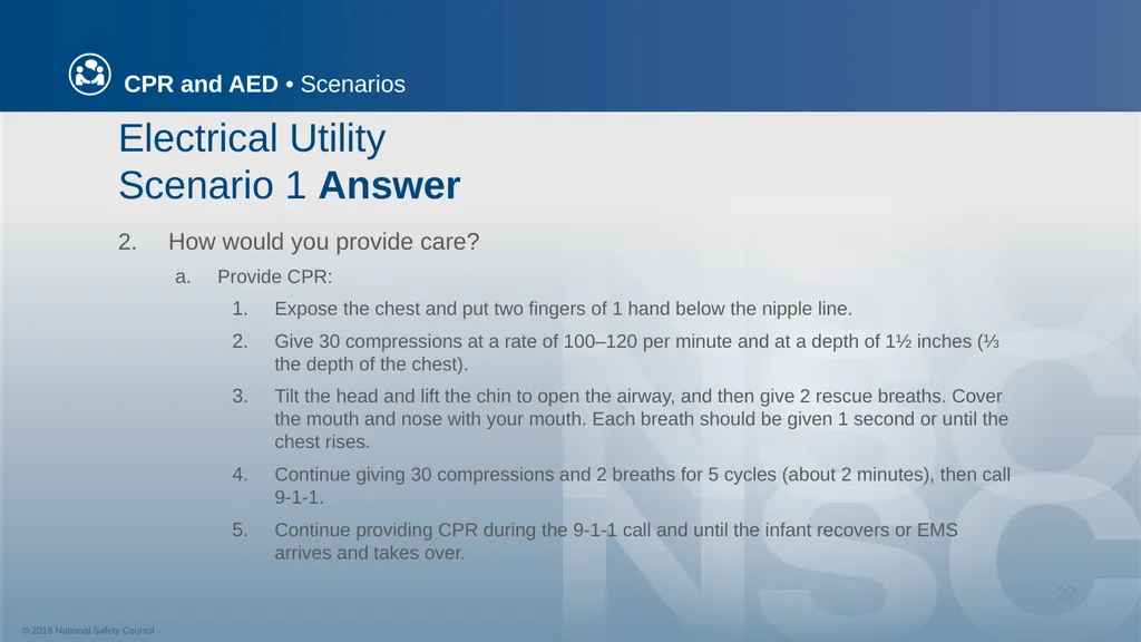 CPR and AED Scenarios Table of Contents You and - slide 27 of 46