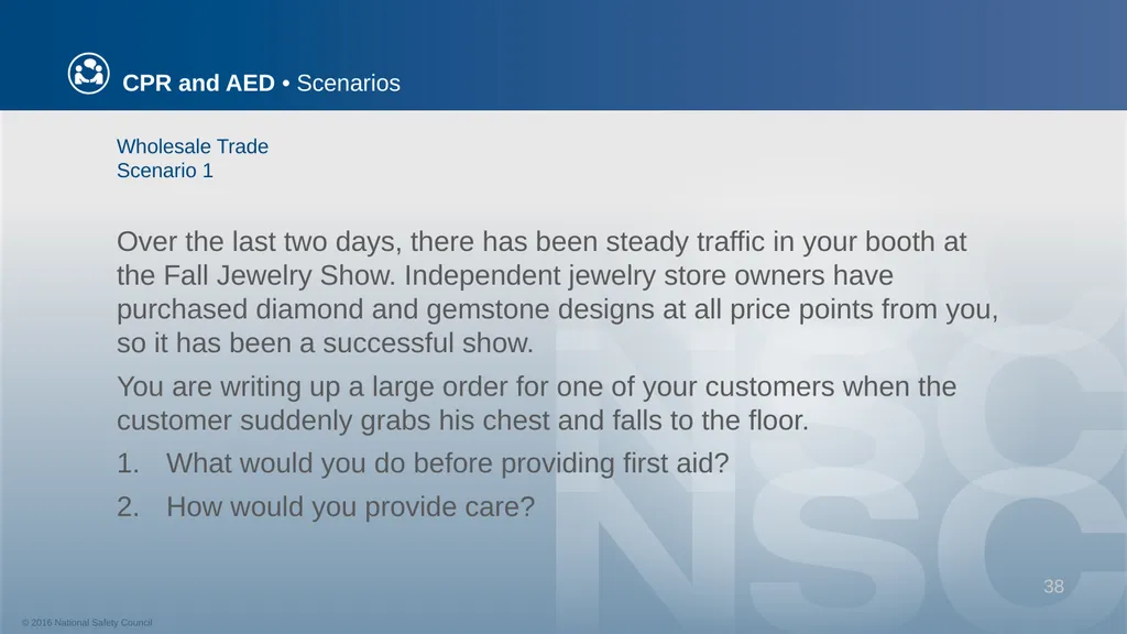 CPR and AED Scenarios Table of Contents You and - slide 38 of 46