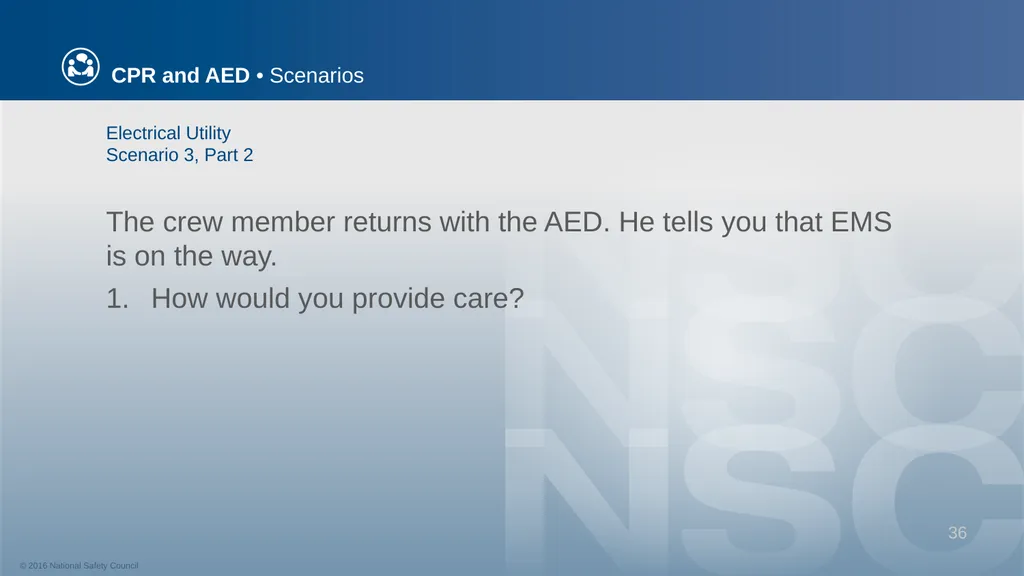 CPR and AED Scenarios Table of Contents You and - slide 36 of 46