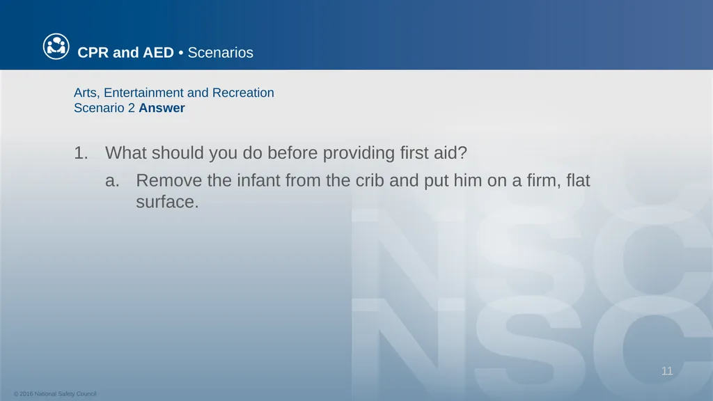 CPR and AED Scenarios Table of Contents You and - slide 11 of 46