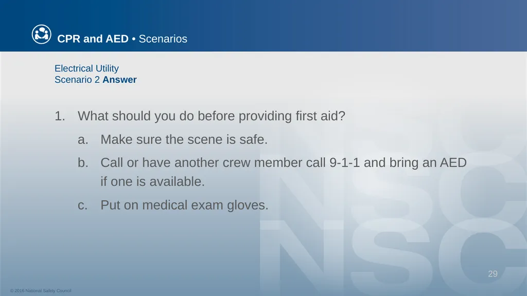 CPR and AED Scenarios Table of Contents You and - slide 29 of 46
