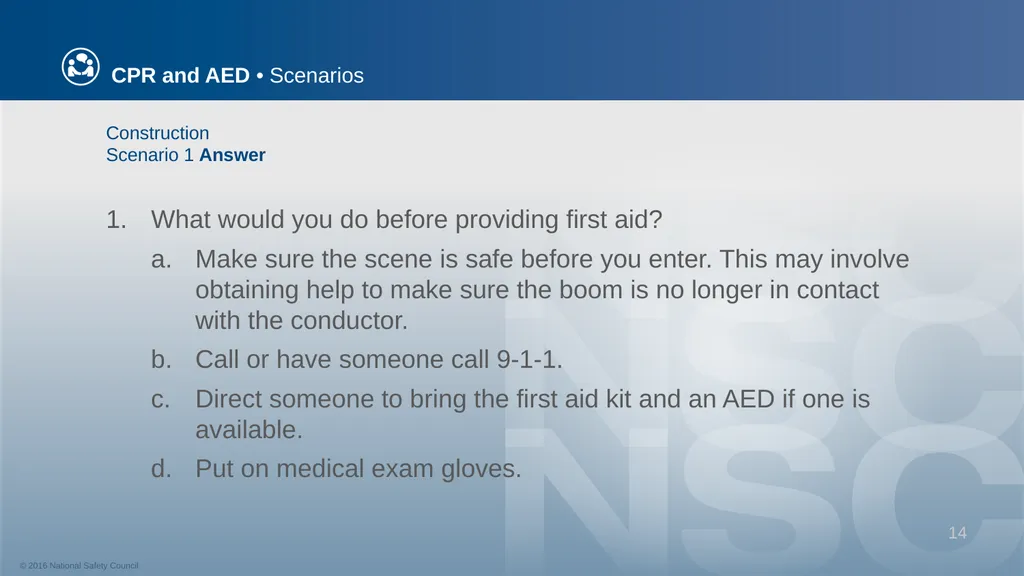 CPR and AED Scenarios Table of Contents You and - slide 14 of 46