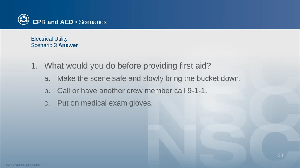 CPR and AED Scenarios Table of Contents You and - slide 34 of 46