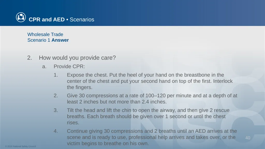 CPR and AED Scenarios Table of Contents You and - slide 40 of 46
