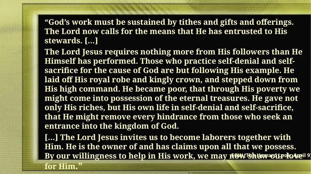 STEWARDSHIP AND MISSION Lesson 11 for September - slide 12 of 12