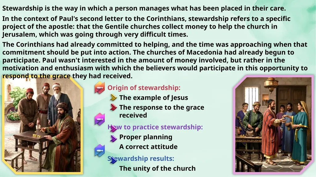 STEWARDSHIP AND MISSION Lesson 11 for September - slide 3 of 12
