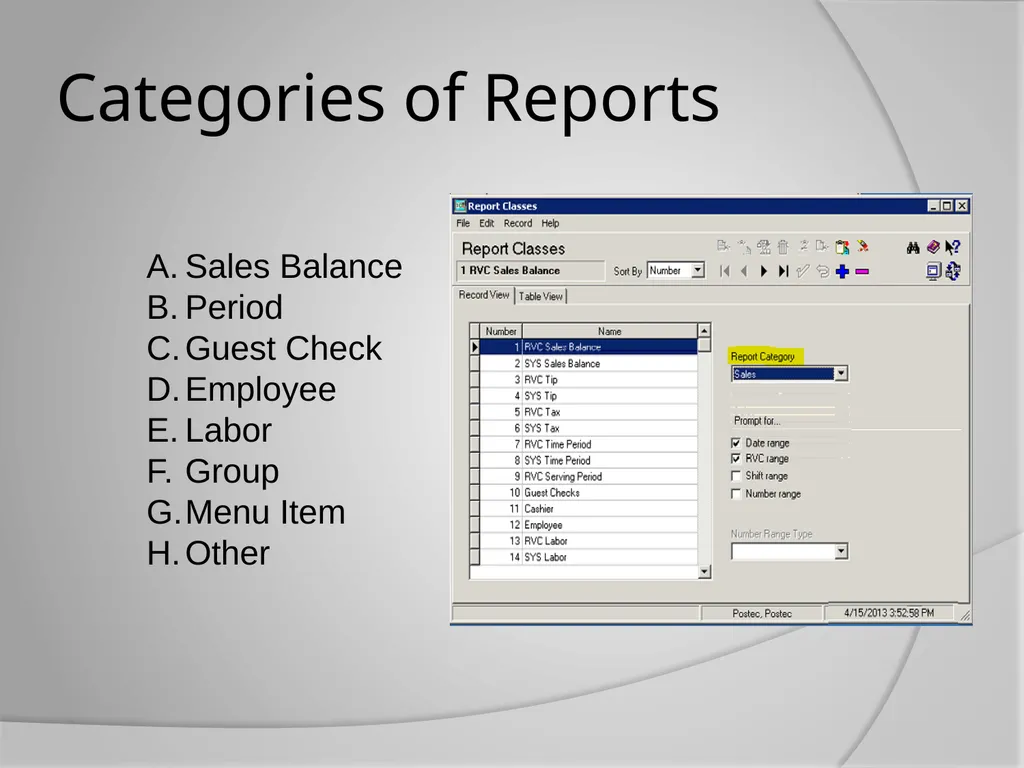 Micros 3700 Reports Training Do you know the - slide 3 of 21