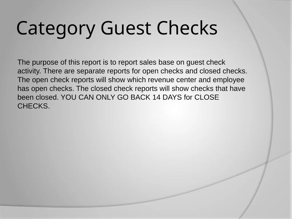 Micros 3700 Reports Training Do you know the - slide 6 of 21