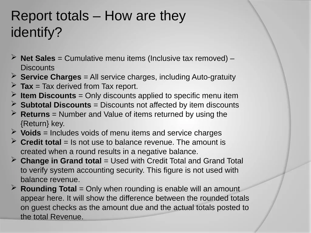 Micros 3700 Reports Training Do you know the - slide 18 of 21
