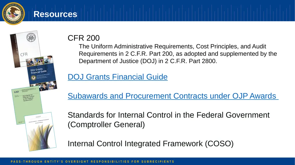 Pass-through Entity’s Oversight Responsibilities - slide 52 of 58