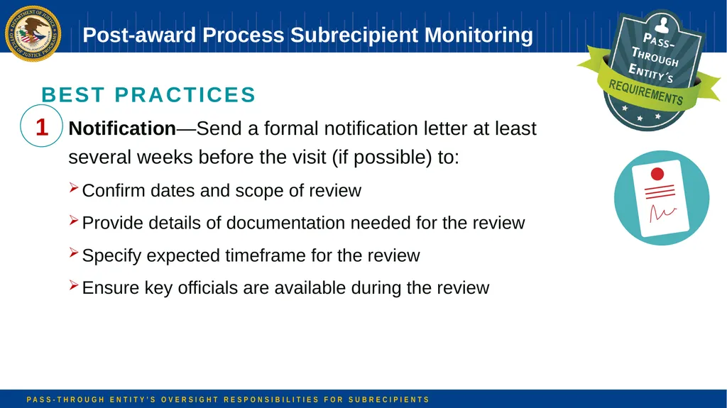 Pass-through Entity’s Oversight Responsibilities - slide 35 of 58