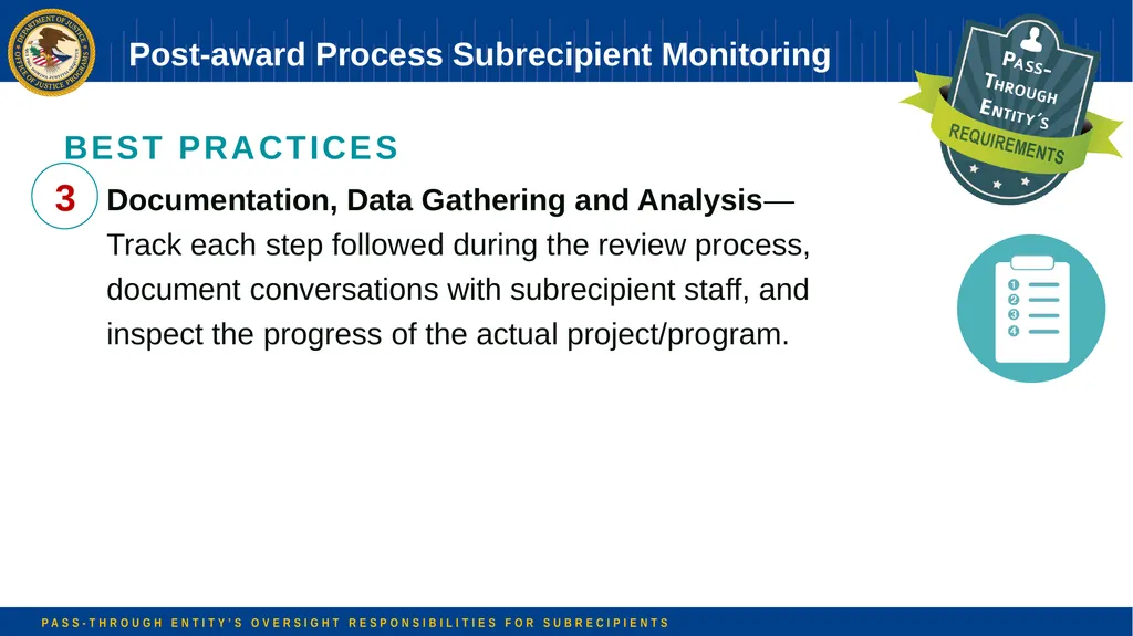 Pass-through Entity’s Oversight Responsibilities - slide 37 of 58
