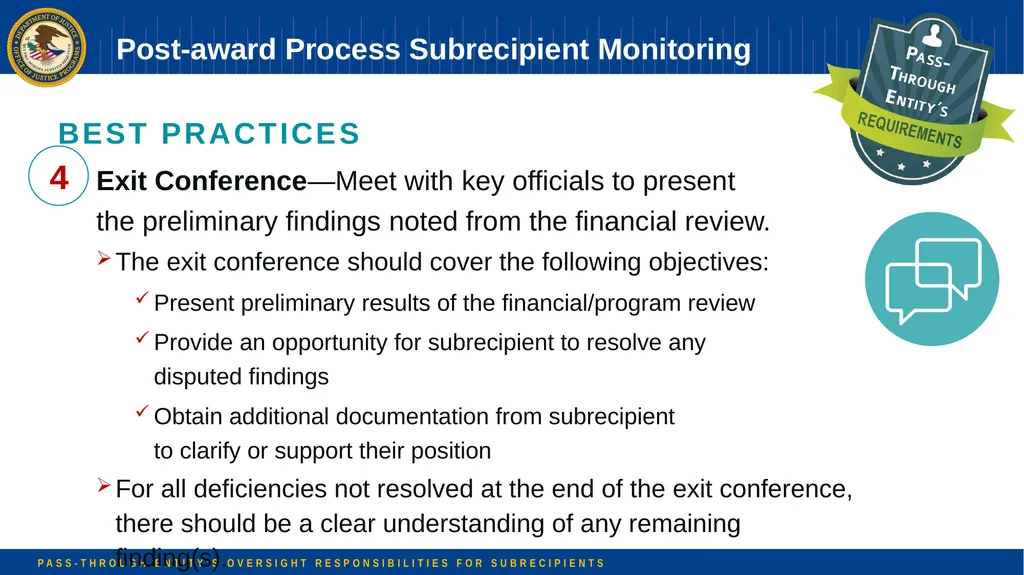 Pass-through Entity’s Oversight Responsibilities - slide 38 of 58