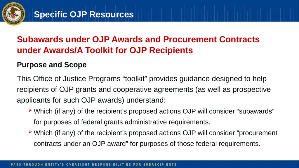 Pass-through Entity’s Oversight Responsibilities - slide 53 of 58