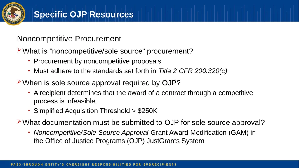 Pass-through Entity’s Oversight Responsibilities - slide 55 of 58