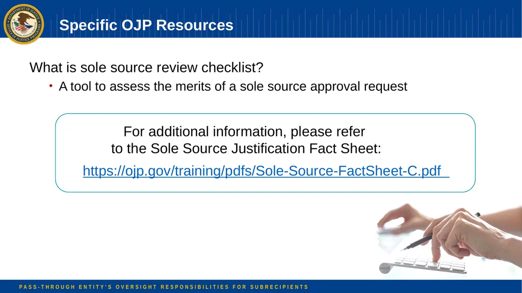 Pass-through Entity’s Oversight Responsibilities - slide 56 of 58