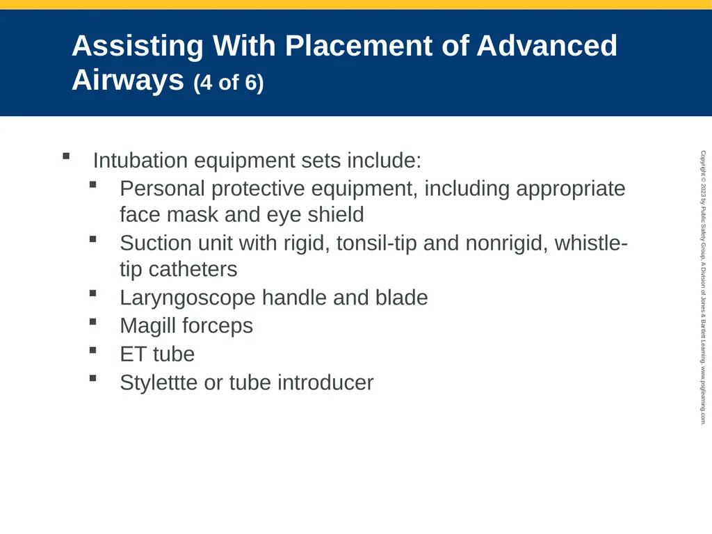 Airway Management CHAPTER 11: Focused Lecture - slide 137 of 139