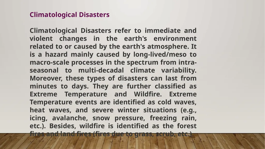 DISASTER TYPES DISASTERS: Disruption on a massive - slide 9 of 11