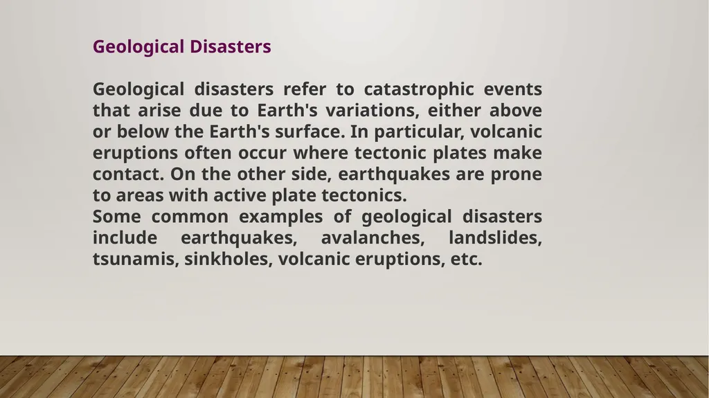 DISASTER TYPES DISASTERS: Disruption on a massive - slide 7 of 11