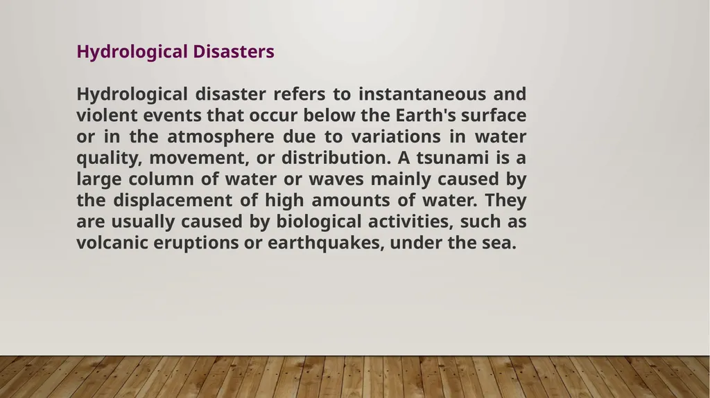 DISASTER TYPES DISASTERS: Disruption on a massive - slide 8 of 11