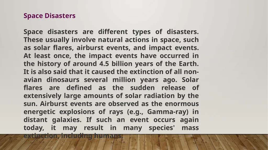 DISASTER TYPES DISASTERS: Disruption on a massive - slide 11 of 11