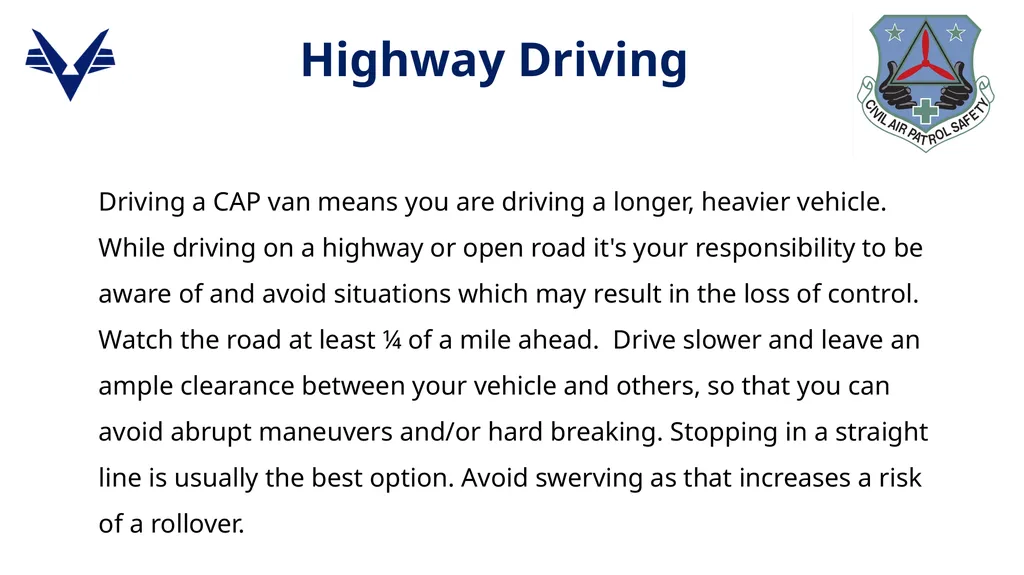 1 Passenger Van Safety Awareness Program Course - slide 19 of 27