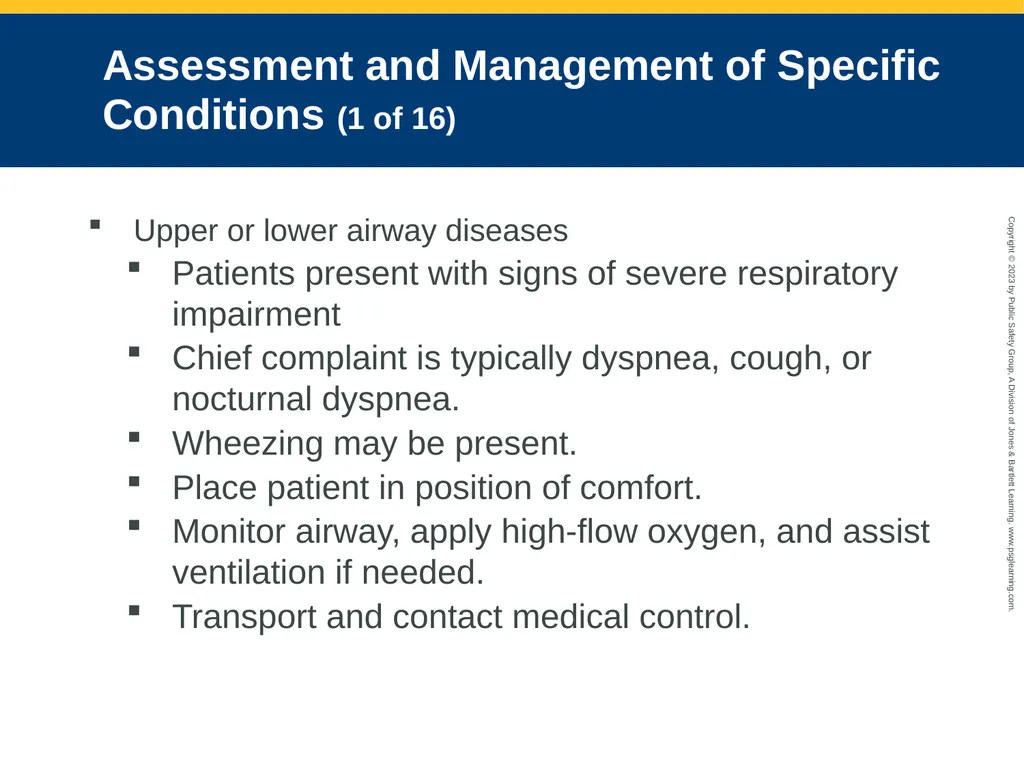 Respiratory Emergencies CHAPTER 17: Focused - slide 80 of 106