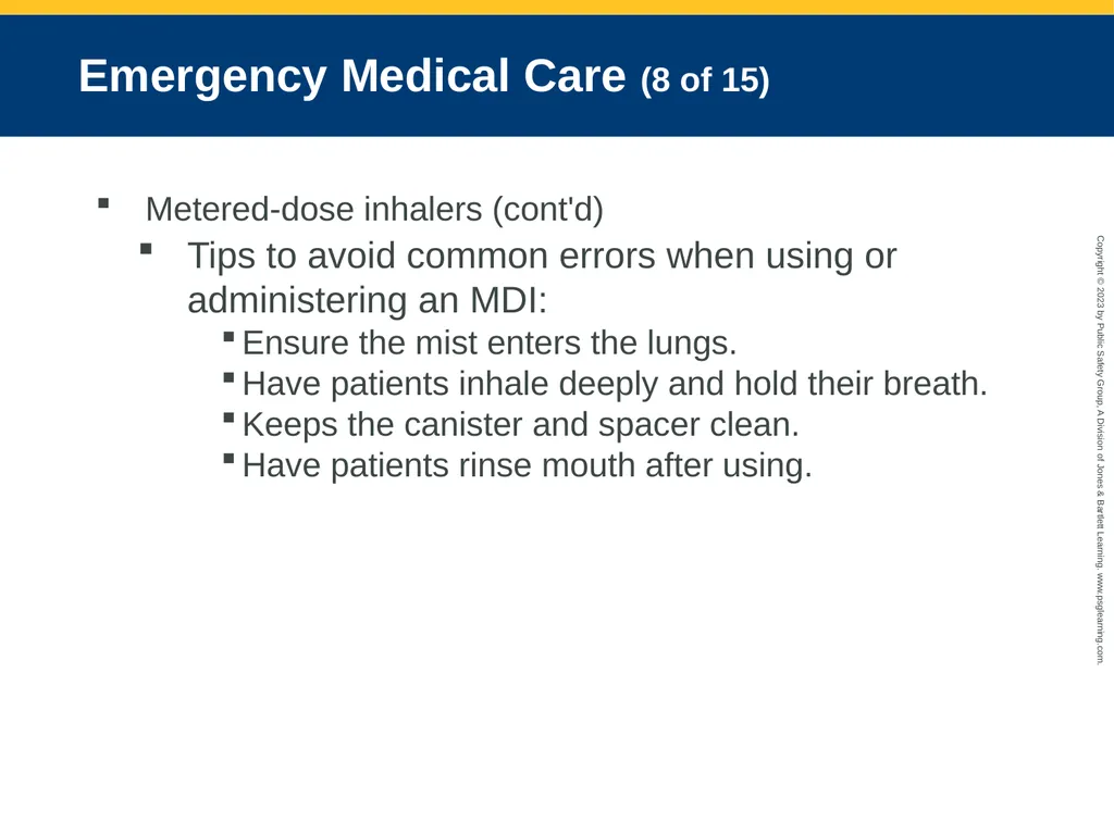 Respiratory Emergencies CHAPTER 17: Focused - slide 72 of 106