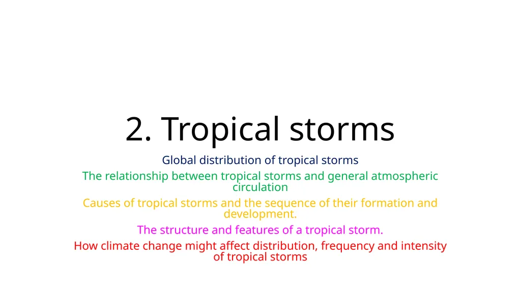 2. Tropical storms Global distribution of tropical - slide 1 of 7